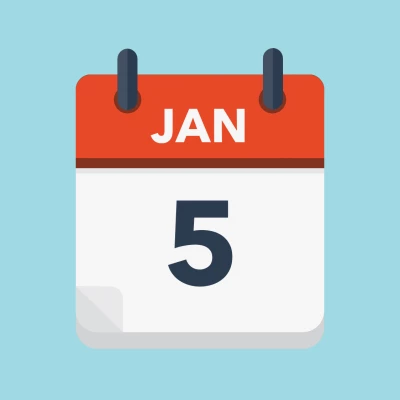 Calendar icon showing 5th January