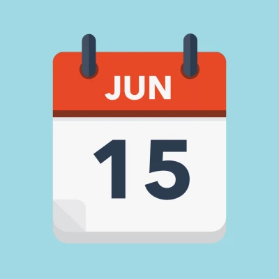 Calendar icon showing 15th June