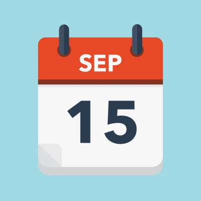 Calendar icon showing 15th September