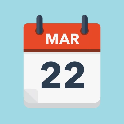 Calendar icon showing 22nd March